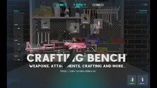 [ZaT-SCRIPTS][QBCore/ESX] FIVEM CRAFTING Bench + WEAPON Attachments (Inspired UI)