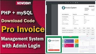 Invoice Management System in PHP MySQL with Source Code| Admin dashboard| Login system
