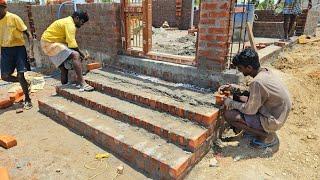 Stairs Technology_Main Entrance 2BHK Steps  Build Accurately with Bricks|Stairs Construction