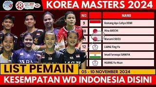 DAFTAR PEMAIN Korea Master 2024, 05-10 November 2024