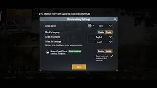 Matchmaking settings with network speed boost - #pubgmobile new update