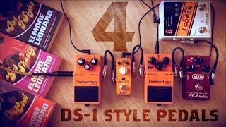 4 Boss DS-1 Style Pedals (Boss DS-1, Keeley Ultra Mod, Mooer Ultra Drive MkII, MXR '78 Distortion)