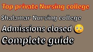 College of Nursing , BSN , Shalamar nursing college ( Snc ) , Admissions . Education for all