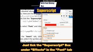 Word Tutorial: Superscript with Font Dialog Box #wordtutorial #آموزش_ورد #word #superscript