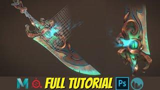 How to Create a 3D Hand Painted Sword - Full Breakdown Tutorial