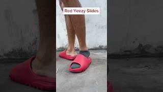 Red Yeezy Slides Unreleased or Fake?#yeezyslides #yeezy #redoctobers #yzy #ye #kanyewestyeezy slides