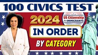 NEW! 100 Civics Citizenship Test (By Category) US Citizenship Interview 2024 Questions and Answers