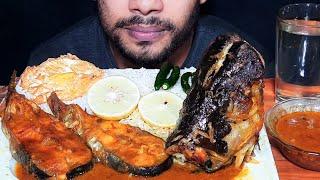 ASMR FISH HEAD & FISH CURRY & EGG FRY WITH RICE (EATING SHOW)* Faysal Spicy ASMR