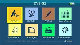 Summit SCT 845 - Kombi Messgerät DVBS/S2 T/T2 & C - DVB-S/S2 Suche und Einstellungsmöglichkeiten