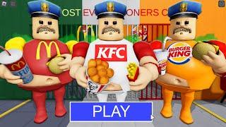 MCDONADLS BARRY Vs KFC Vs BURGER KING BARRY in BARRY'S PRISON RUN! New Scary Obby (#Roblox)