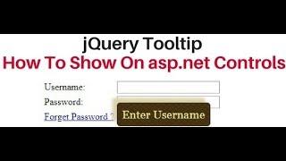 jquery (3.3.1) ui tutorial tooltip mouse hover in asp.net control