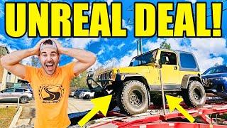 I Bought A Cheap Jeep Wrangler At Auction! It Was Hiding $20K In Mods & I DIY Fixed It In A Day!