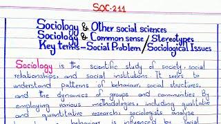 Sociology || Social Sciences || Common sense || Stereotypes || Social problems & issues #SOC-211 #pu