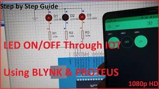 Control LED On/Off via IOT Blynk& Proteus Tutorial 2020 |Arduino| Internet of Things| Blynk&Proteus