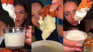 TIKTOK Mukbang Compilation | Wingstop, Cane's, Dave's Hot Chicken, In-N-Out, McDonald's & More!