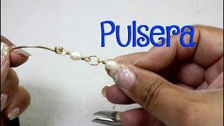 Cómo hacer una pulsera con perlas y alambre... Aprende a hacer una pulsera con perlas... muy fácil!