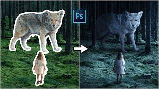 Wolf And Girl Photoshop Compositing Tutorial