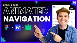 Navigation with Animated Icons | Figma + Webflow + Lordicon