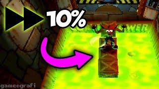 Crash Bandicoot but every time he break the crates the video gets faster