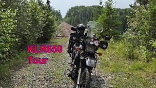 KLR 650 Tour Abandoned stuff Northwestern Ontario nice to be back on the motorcycle bike