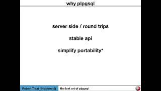 The Lost Art of plpgsql