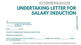 Undertaking Letter For Salary Deduction – Salary Deduction Undertaking Letter | Letters in English