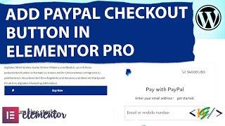 How to Add PayPal Checkout Button in Elementor Pro WordPress | Transaction | Payment