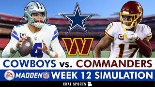 Cowboys vs. Commanders Simulation Reaction For 2024 NFL Season | Cowboys Week 12 (Madden 25 Rosters)