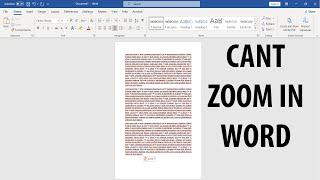 Word - zoom not working [FIX]