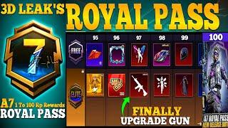 Finally A7 Royal Pass 1 To 100 Rp Rewards 3D Leak's|5 Mythics|4 Upgrade Guns|PUBGM BGMI