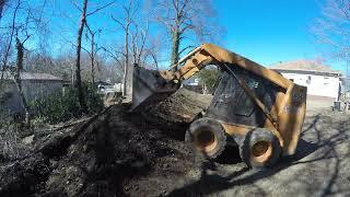 Building up a privacy berm.