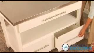 Concord Kitchen Island with Stools White - Product Review Video