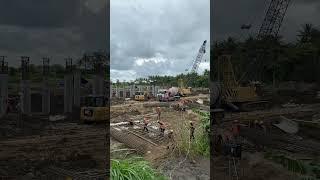 Proyek jembatan pandansimo tiang  penyangga sudah berdiri semua