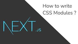 How to write CSS using CSS modules in NEXT js