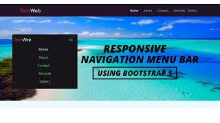 How to Create Responsive Navigation bar using Bootstrap 5