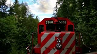 CPR (Kootenay Valley Railway) eastbound hotshot, onboard between Shoreacres and South Slocan