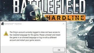 [ Battlefield Hardline ] Change language from Ru to Eng + Fix the Original Account Logged..