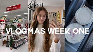 VLOGMAS week in my life | target christmas shopping, decorating & new peppermint cold brew recipe!