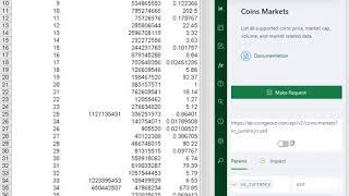 Use =CS.QUERY to get global cryptocurrency markets data from CoinGecko in Excel & Googlesheets