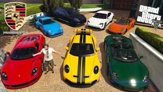 GTA 5 - Stealing Luxury Porsche Cars with Michael | (GTA V Real Life Cars #77)