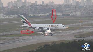 Impressionante a Grandiosidade do Maior Avião de Passageiro A380 Próximo De Um A320 Em Gru/Airport!!