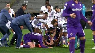 This is the moment 22-year old soccer player Edoardo Bove collapsed.