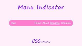 Perfect Menu Indicator | CSS Menu Indicator