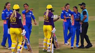 Huge Drama Harmanpreet Kaur heated fight with Sophie Ecclestone during | vs UP WPL 2025