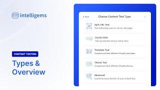 Shopify Content Tests with Intelligems - Types and Overview