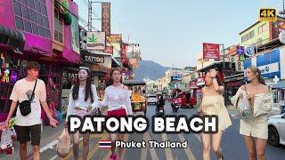 [4K]  Patong and Bangla Road at Dusk Walking Tour of Phuket ( Rainy Season  2024 ) Thailand