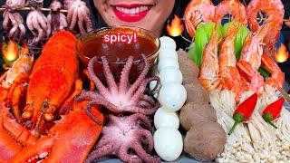 ASMR SPICY SEAFOOD BOIL *makanan laut pedas* 먹방 MUKBANG MASSIVE Eating Sounds