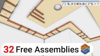 32 Free Assemblies for SketchUp Plugin Profile Builder 4