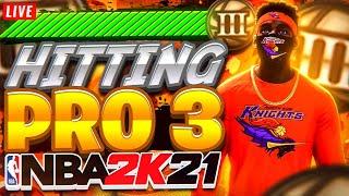 NBA 2K21 NEXT GEN -  HITTING PRO 3! FIRST PRO 3 IN THE WORLD - BEST BUILD & JUMPSHOT!