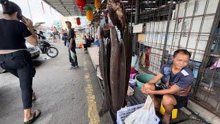 PASAR SRI AMAN SARAWAK,TAMU MENJUAL HASIL SUNGAI,EXOTIC,SAYUR YANG JARANG DIMAKAN //